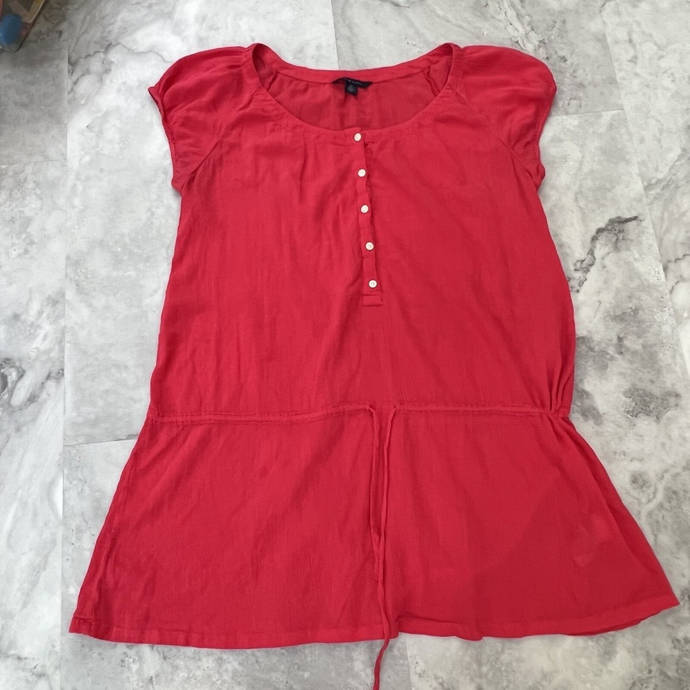 Tommy Hilfiger Drawstring‎ Drop Waist Coverup Dress Red Size Medium M